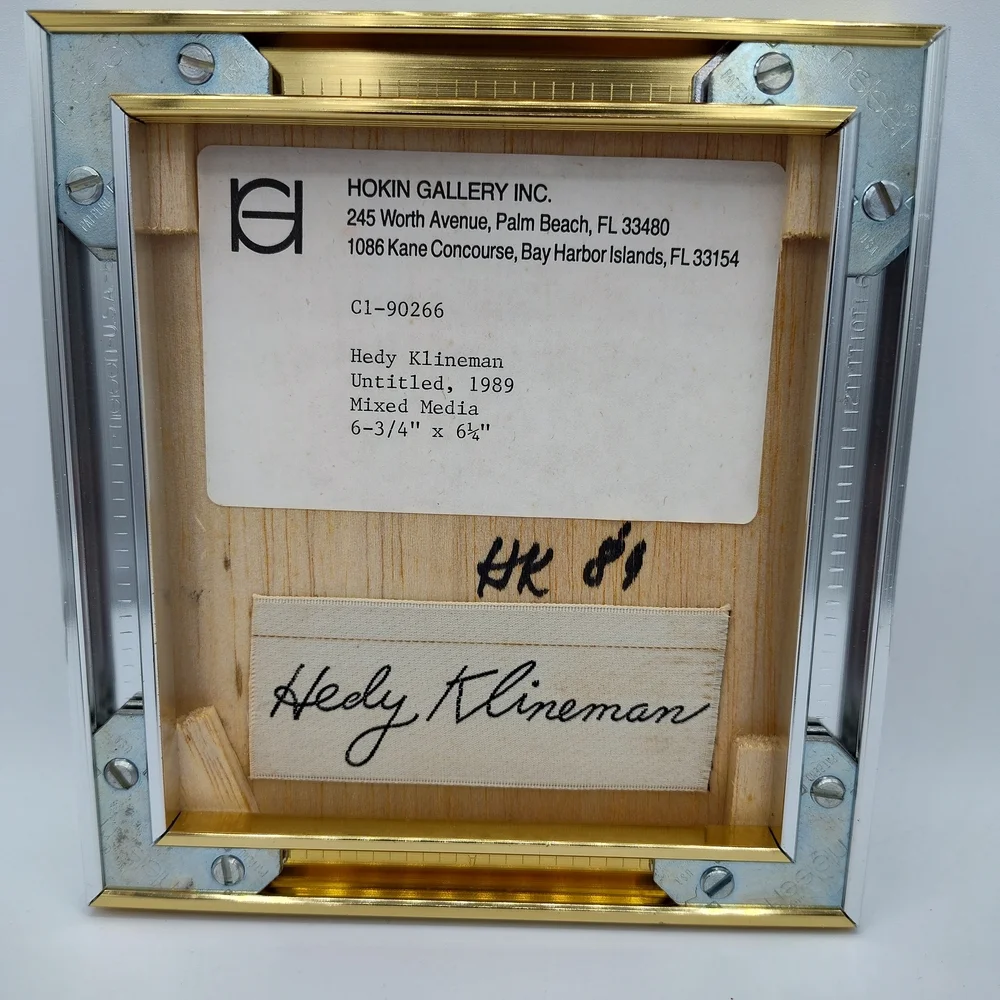 Hedy Klineman 1989 Mixed Media Warhol Sotheby’s Auction Signed Framed - Picture 2 of 2